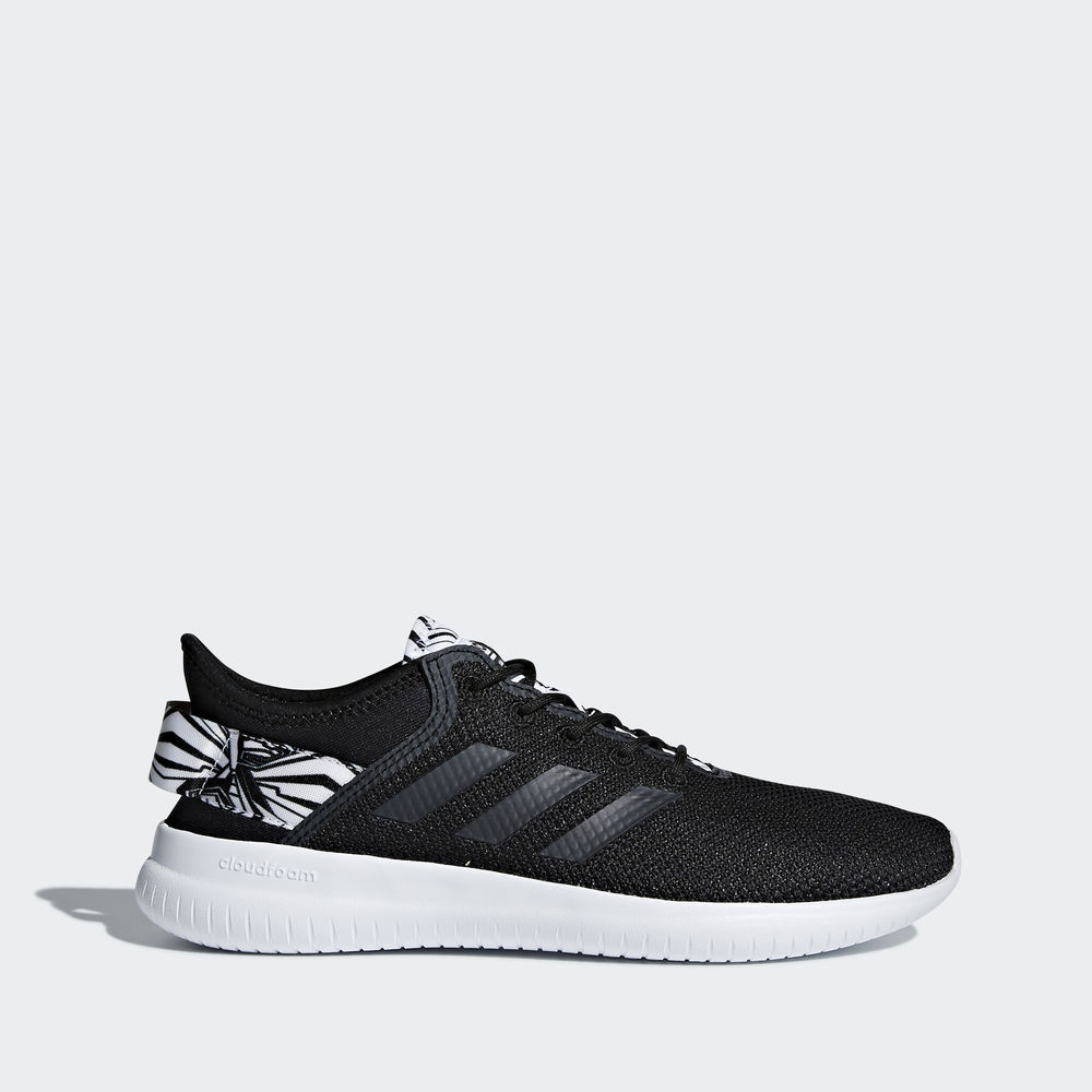 Adidas Cloudfoam Qt Flex - αθλητικα παπουτσια γυναικεια - Μαυρα/Μαυρα/Ασπρα,Μέγεθος: EU 36 – 54 2/3